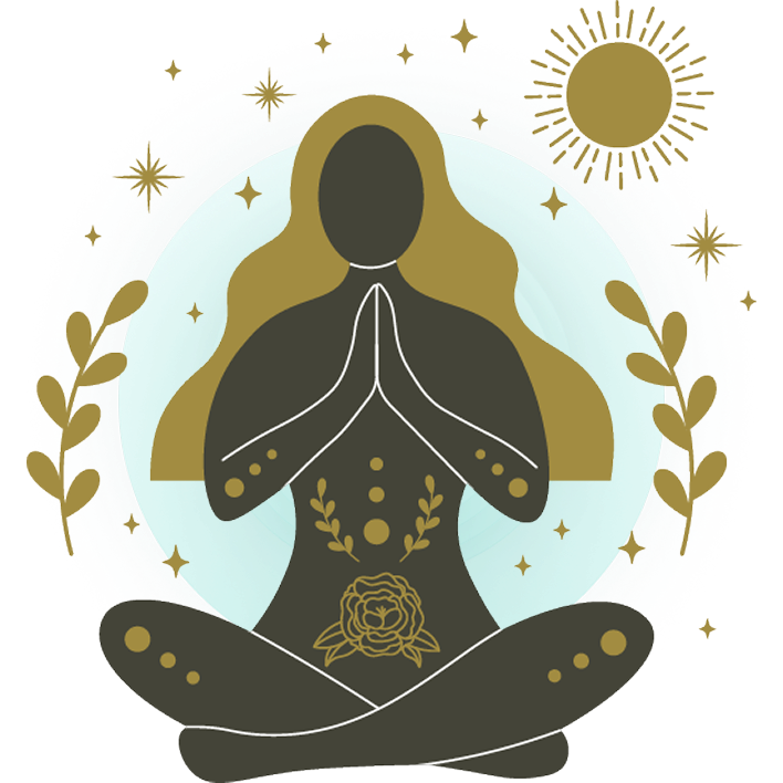 A peaceful person sitting in meditation